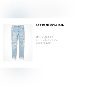 American Eagle Ripped Mom Jean